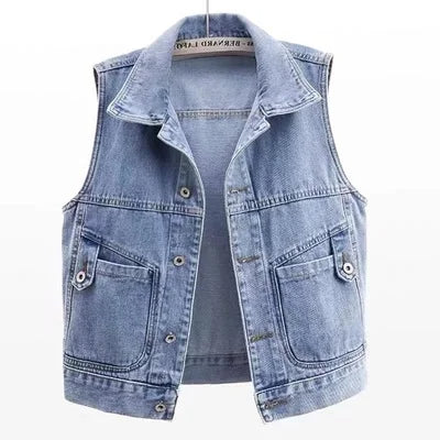 WW | Lässige Denimweste mit Taschen Detail