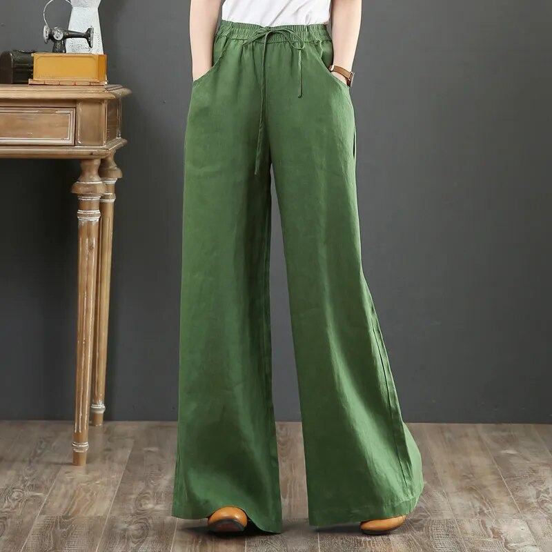 W&W Mode | Vielseitige Leinenhose für Damen in großen Größen