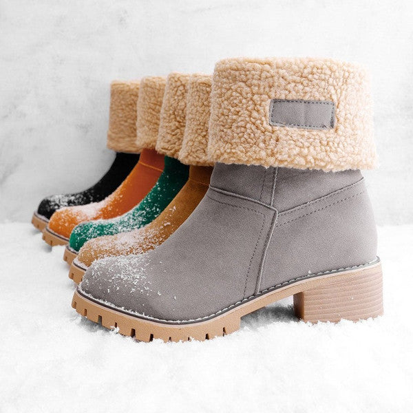 WW | Stilvolle Warme Schneestiefel Aus Leder