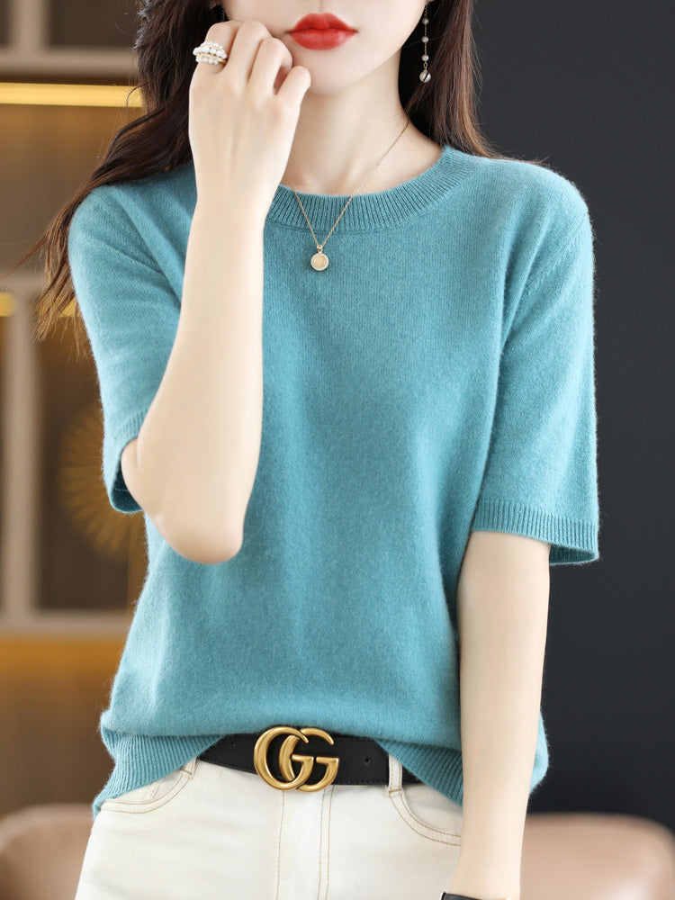 WW | Soft Cashmere T-Shirt With Round Neck