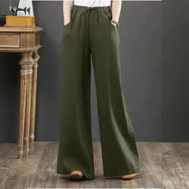 W&W Mode | Vielseitige Leinenhose für Damen in großen Größen