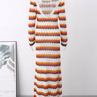 WW Dress | Elegantes trendiges lang gestreiftes Ibiza Kleid für Frauen