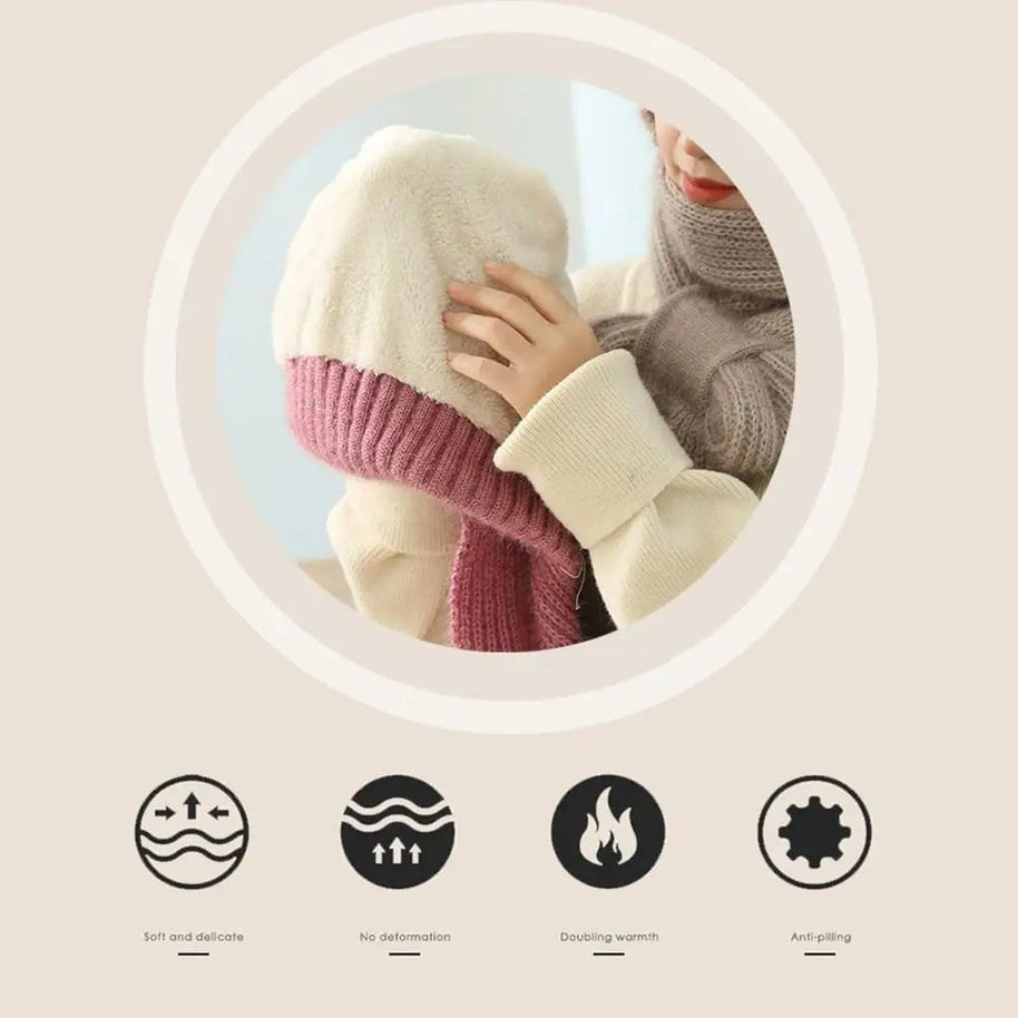 WW | Mütze und Schal Set - warme Damen Winteraccessoires