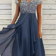 WW | Bedrucktes Kleid mit fließendem Rock für Damen