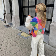 WW | Strickjacke mit buntem Patchwork