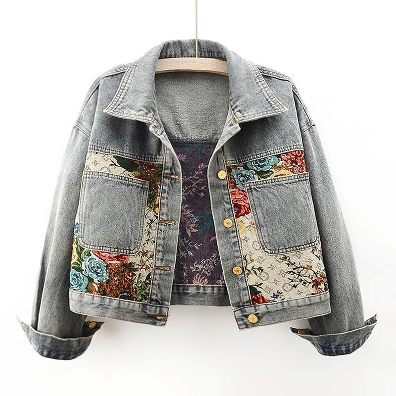 WW | Jeansjacke mit Blumen