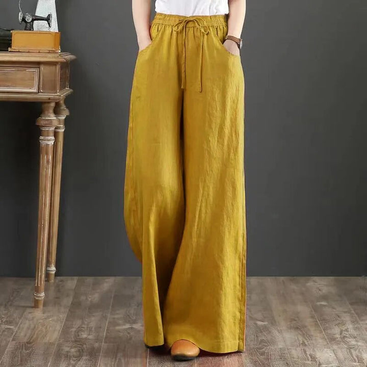 W&W Mode | Vielseitige Leinenhose für Damen in großen Größen