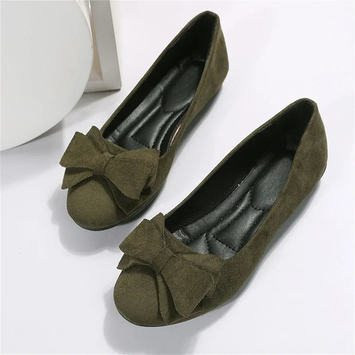 W&W Mode | Wildleder Slip-On Ballerinas mit Schleife