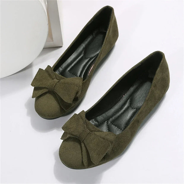 WW | Wildleder Slip-On Ballerinas mit Schleife