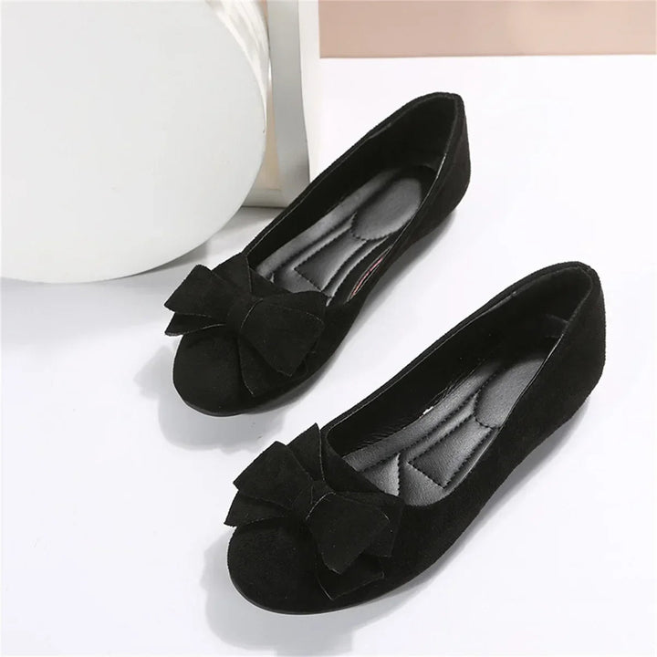 W&W Mode | Wildleder Slip-On Ballerinas mit Schleife