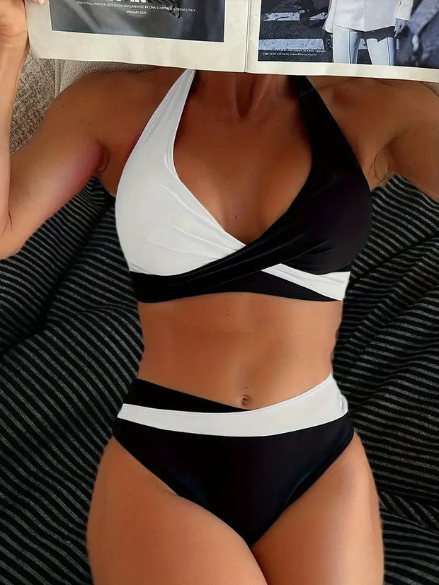 WW | Colorblock-Halter-Bikini-Set für Damen