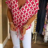 WW | Stilvolle Geometrische Bedruckte Bluse für Frauen