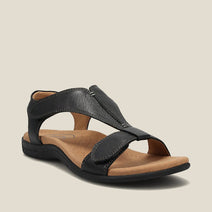 WW | Orthopädische Sandalen - Schwarz - Hochwertiges Leder mit Atmungsaktivem Mikrofaserfußbett