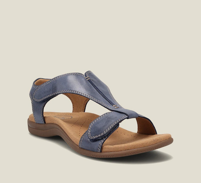 WW | Orthopädische Sandalen - Schwarz - Hochwertiges Leder mit Atmungsaktivem Mikrofaserfußbett