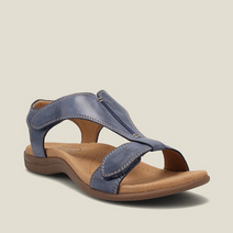 WW | Orthopädische Sandalen - Schwarz - Hochwertiges Leder mit Atmungsaktivem Mikrofaserfußbett