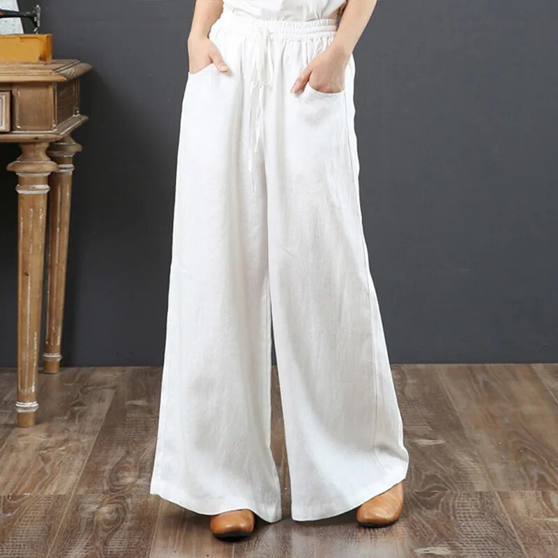 W&W Mode | Vielseitige Leinenhose für Damen in großen Größen