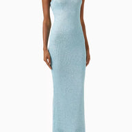 WW | Pailletten-Detail Maxikleid Hellblau