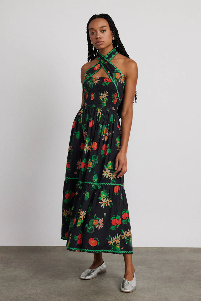 WW | Apple Print Midikleid Schwarz