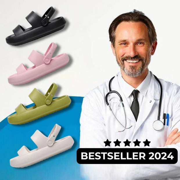 WW - Orthopädische Sandalen | Comfort Plus Pantoletten mit Doppelriemen | Gepolsterte, lässige Slip-On-Sandalen