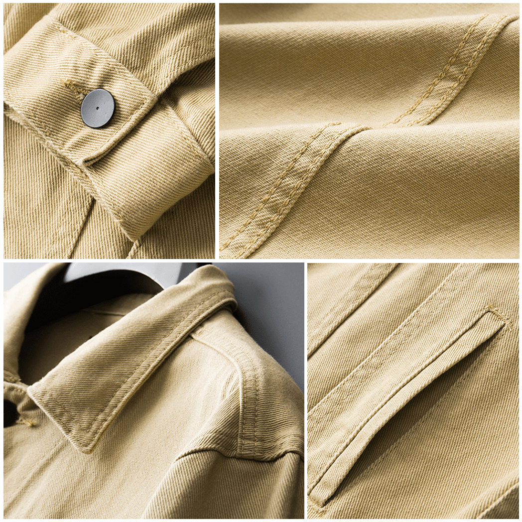 W&W Mode | Denimjacke Klassischer Button up Brust & Paspeltaschen Robuste Freizeitkleidung
