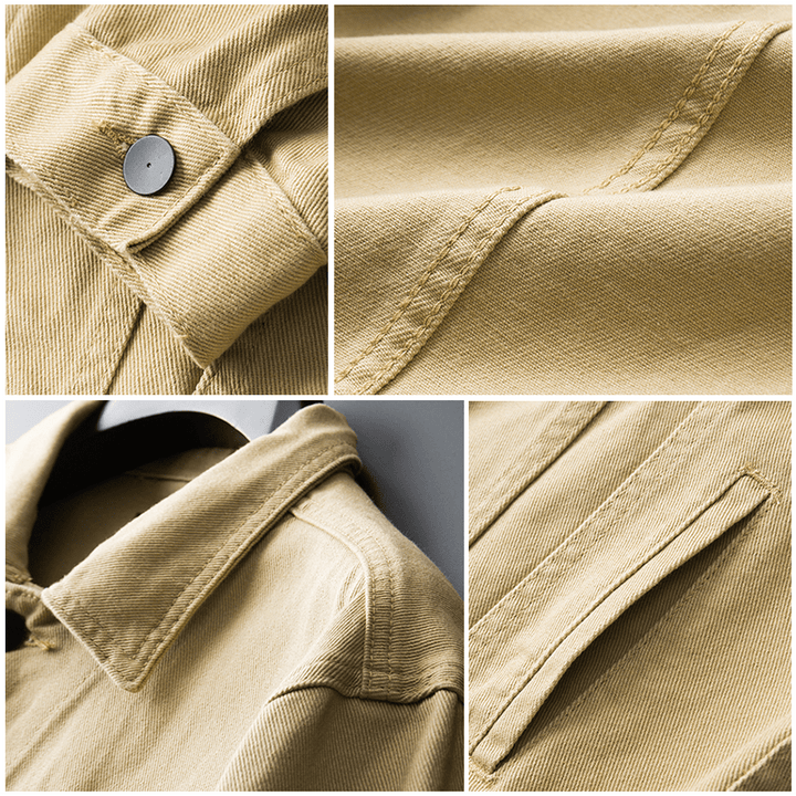 W&W Mode | Denimjacke Klassischer Button up Brust & Paspeltaschen Robuste Freizeitkleidung