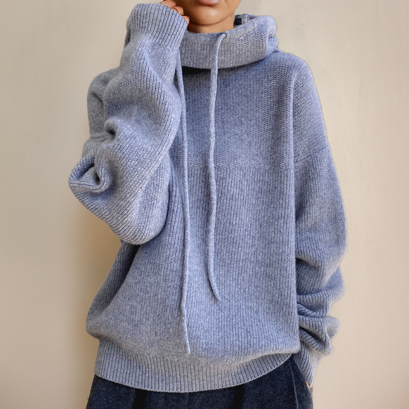 W&W Mode | Hoodie - oversized Damenpullover mit Stehkragen