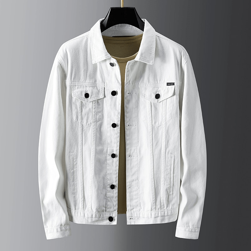 W&W Mode | Denimjacke Klassischer Button up Brust & Paspeltaschen Robuste Freizeitkleidung
