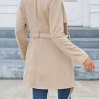 WW | Mid Length Reißverschlussmantel mit Stehkragen und Gürtel