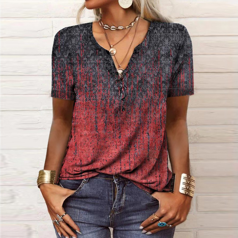WW | Damen Baumwollbluse Mit Muster Perfekt Für Frühling & Sommer