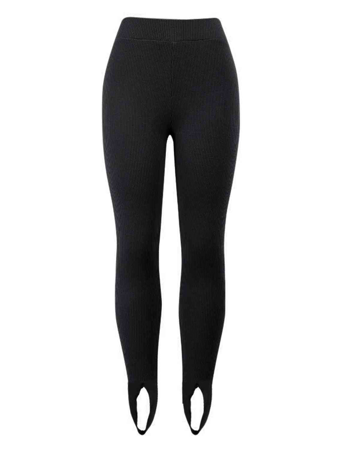 W&W Mode | Geripptes Mittel Taillen Leggings