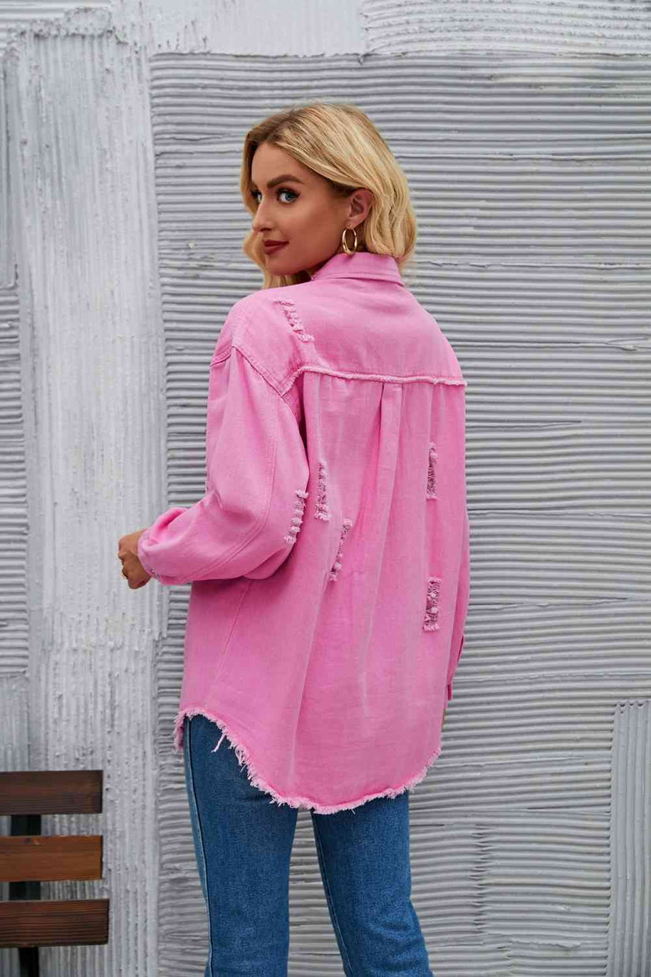 WW | Zerrissene Rohsaum-Denimjacke