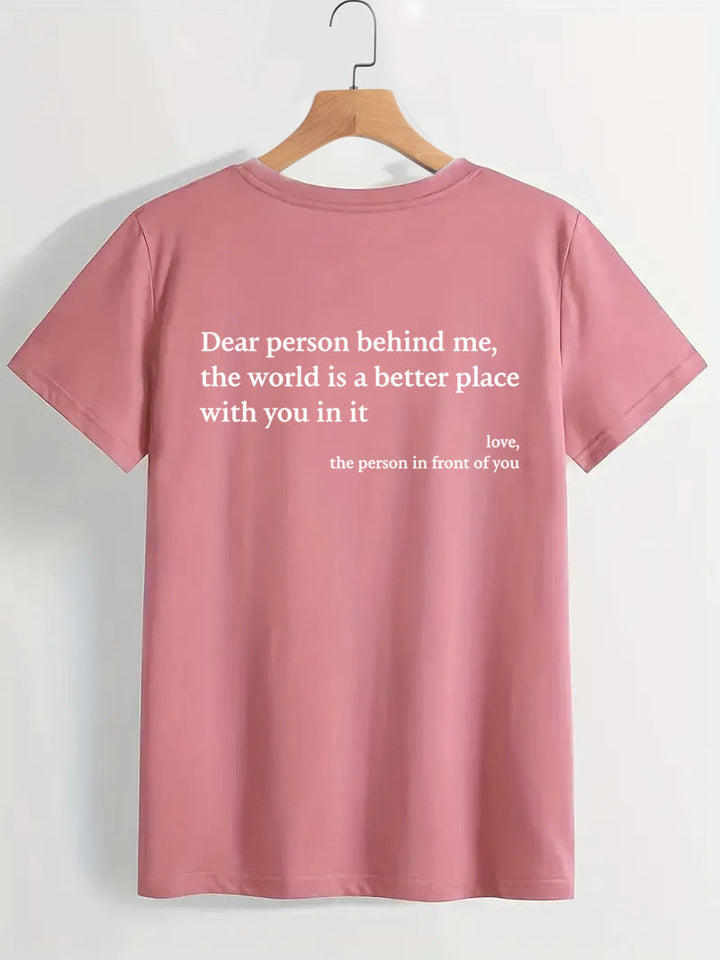 W&W Mode | Damen T-Shirt Mit Rundhalsausschnitt Und Slogan