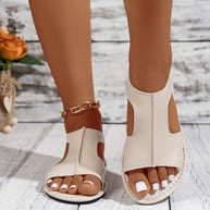 WW | Sandalen mit Elastischem Riemen, Leichte Flache Sommerschuhe