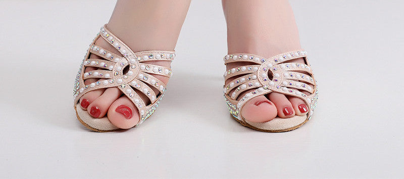 WW | Frauen Hot Rhinestone Lateinische Tanz Hochhackige Schuhe Weiche Sohle Rhinestone