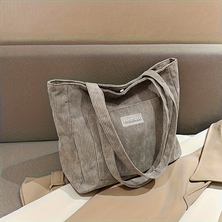 Damen Cordtasche mit geräumigem Innenfach und vielseitiger Trageweise