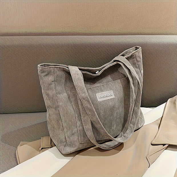 WW | Elegante Damen-Tasche Aus Hochwertigem Cordstoff Vegan Leather