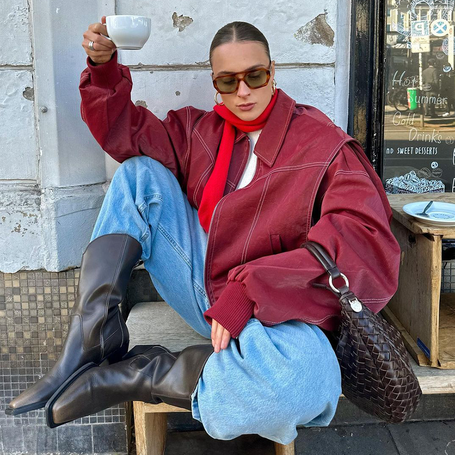WW | Oversized Jacke Mit Kontrast