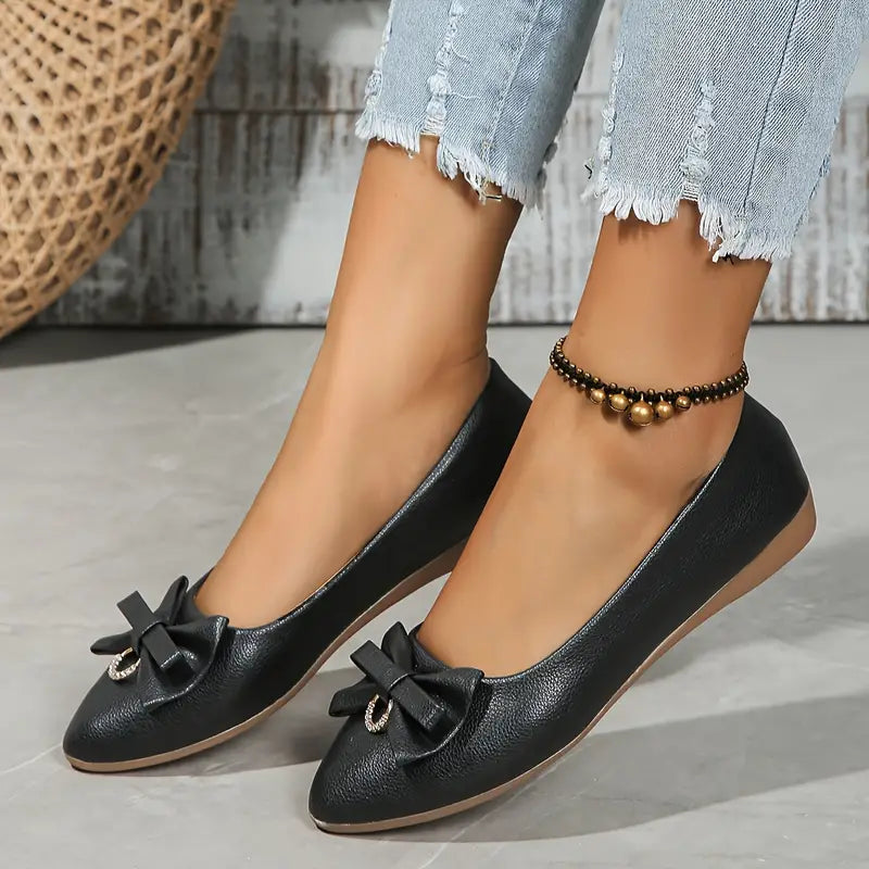 W&W Mode | Elegante Flache Schuhe Mit Schleife Und Rutschfester Sohle Für Komfort