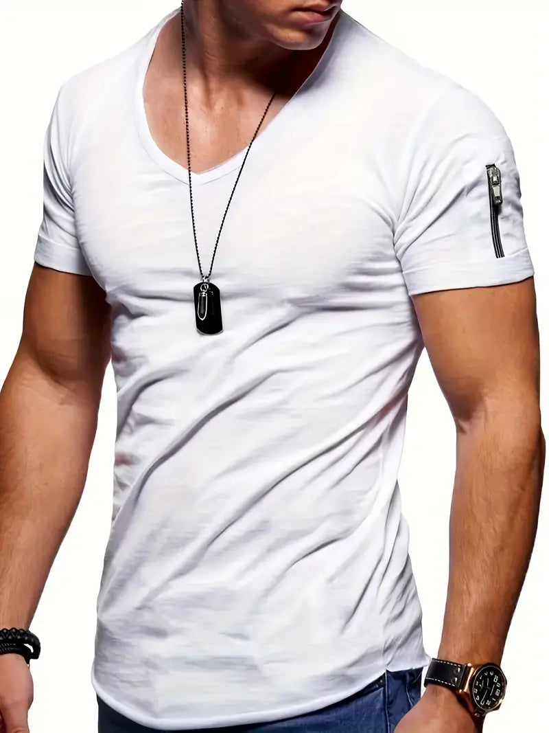 WW | Lässiges T-shirt Mit V-ausschnitt Für Herren