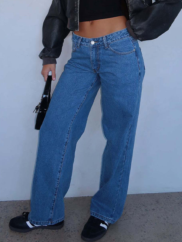 WW | Weinlese Vielseitige Schlichte Midriff Boyfriend Jeans