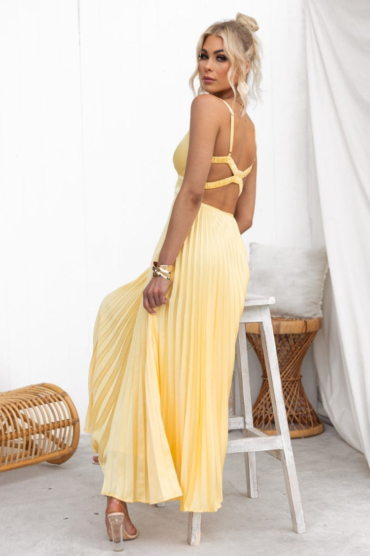 WW | Tucson Sunset Faltenrücken Elastisches Regenschirm-Maxikleid