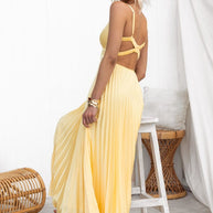 WW | Tucson Sunset Faltenrücken Elastisches Regenschirm-Maxikleid