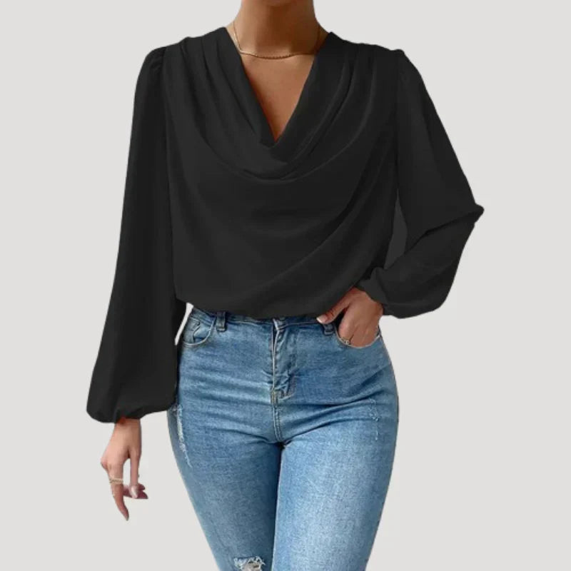 W&W Mode | Bluse mit V-Ausschnitt