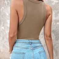 WW | Tanktop Eingebauter Bh Gerippter Rundhals