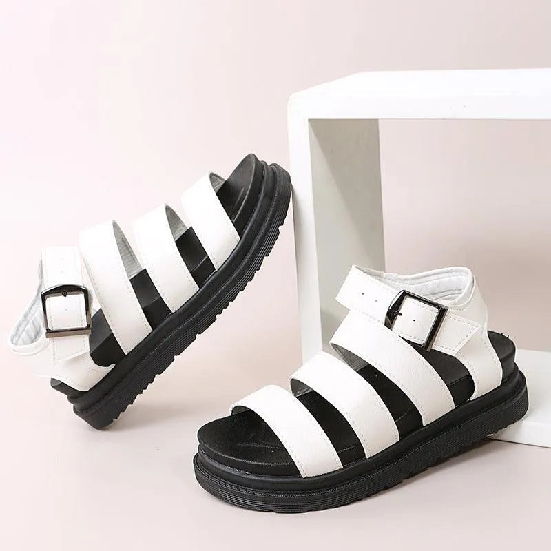 WW | Sandals with buckle and platform with open toes