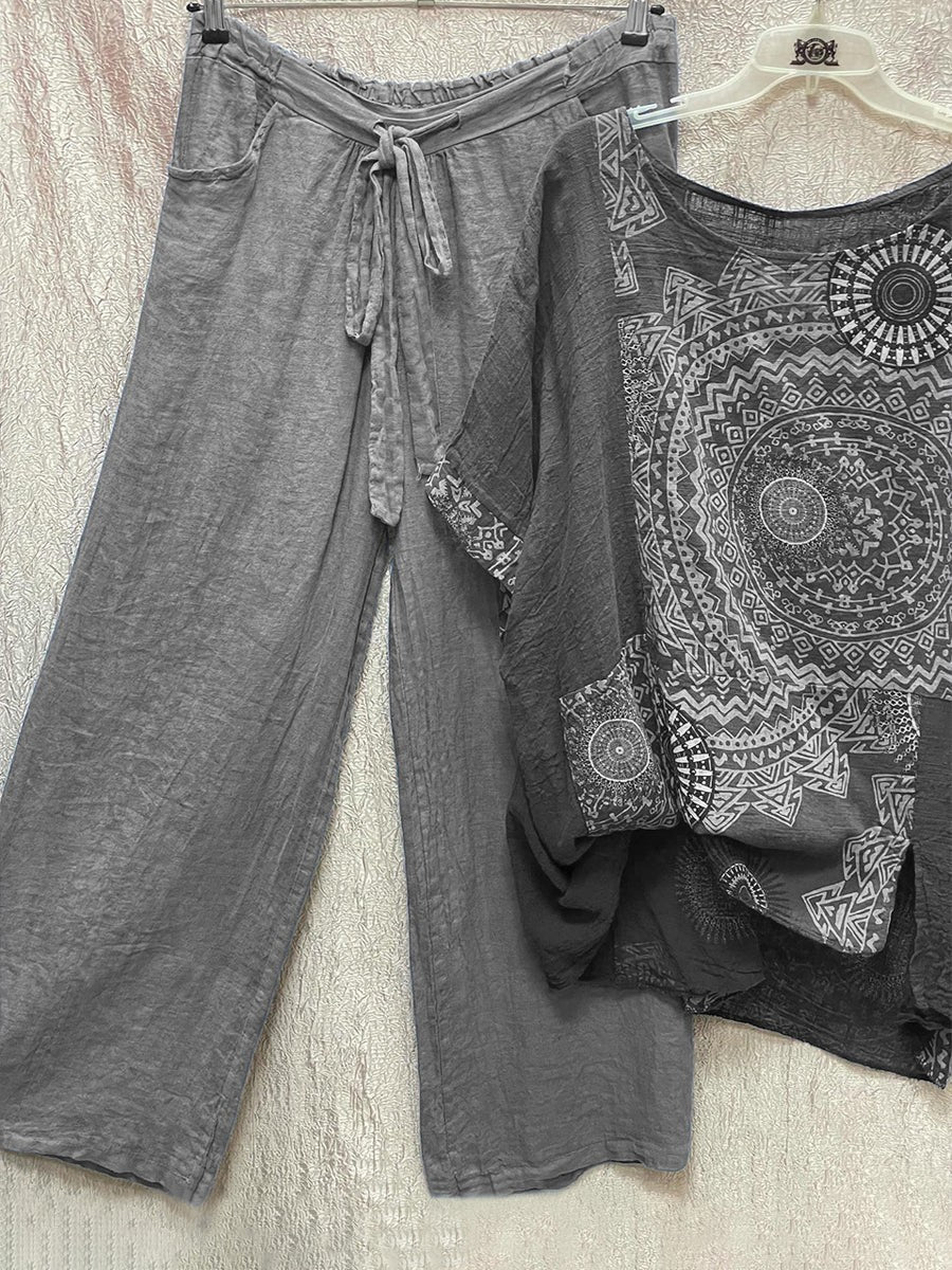 WW | Zweiteiliges Set mit Losem Bohemian-Druck