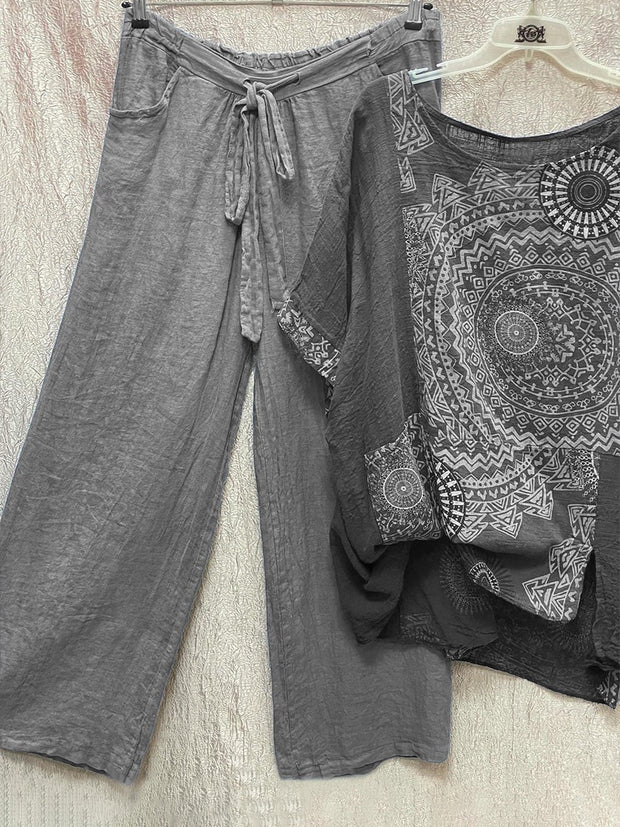WW | Zweiteiliges Set mit Losem Bohemian-Druck