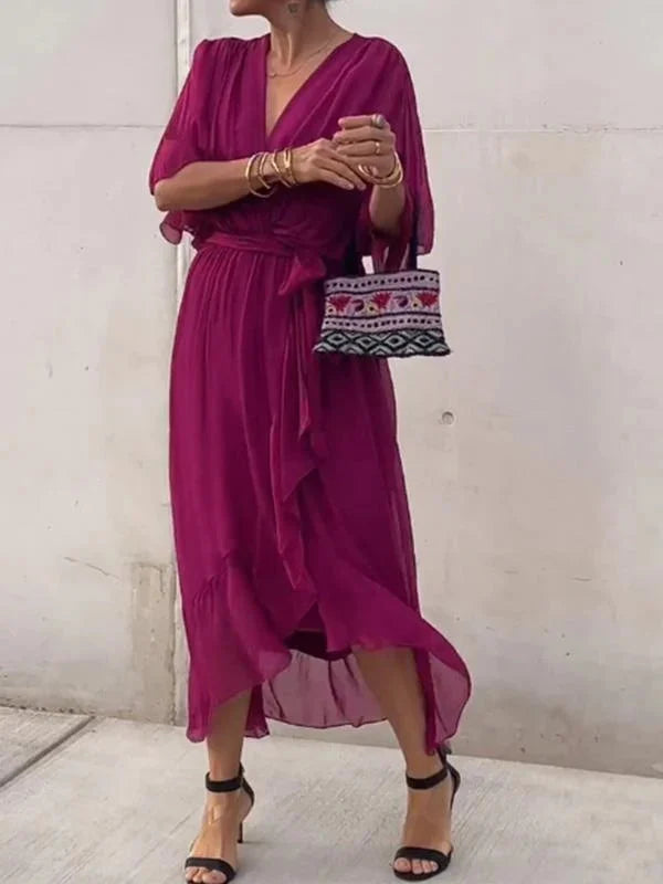 WW | Elegante Chiffon Kleid, Das Schlanker Macht und Ist Sophisticated