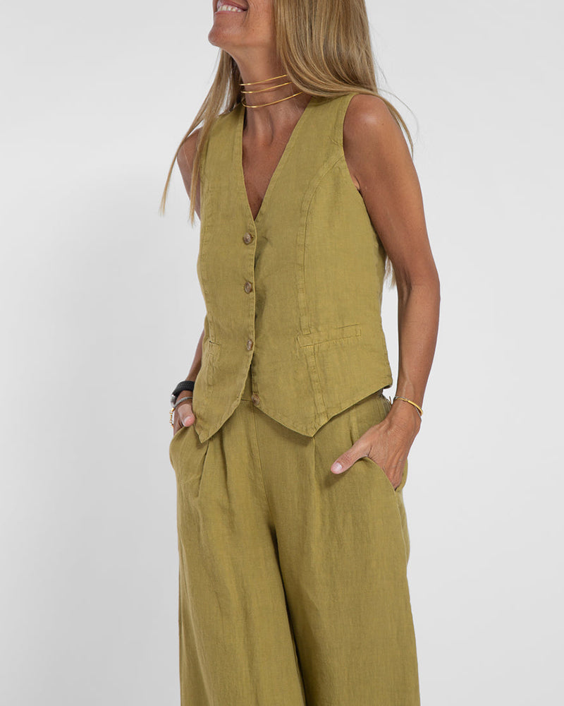 WW | Damen Elegantes 2-teiliges Leinenset