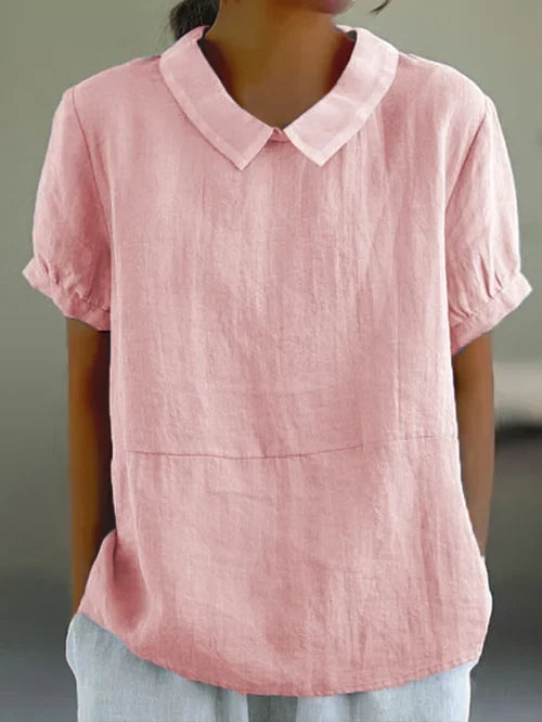 W&W Mode | Weiche Baumwoll-Leinen-Bluse für Damen